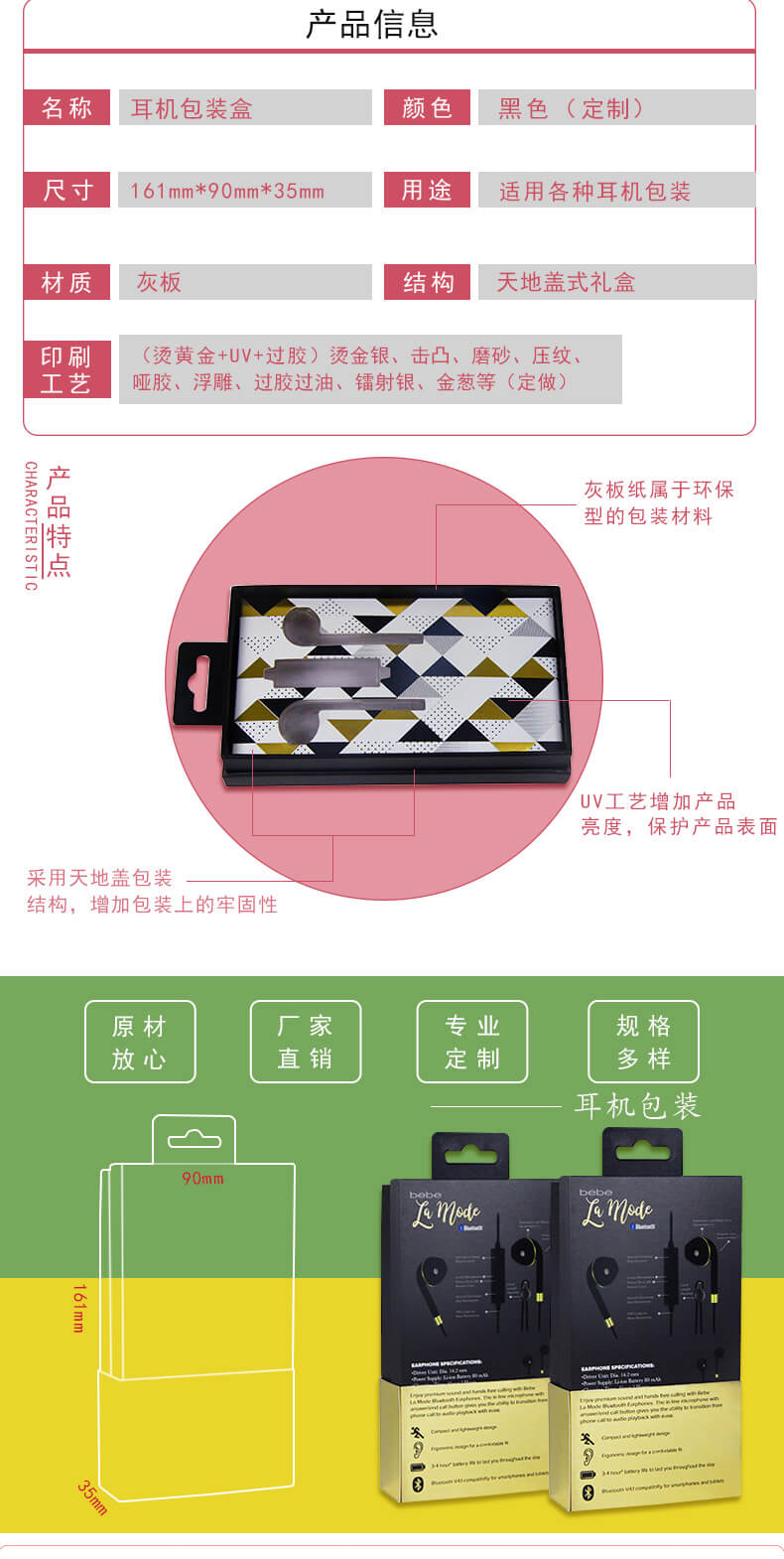 電子產(chǎn)品包裝盒產(chǎn)品參數(shù)
