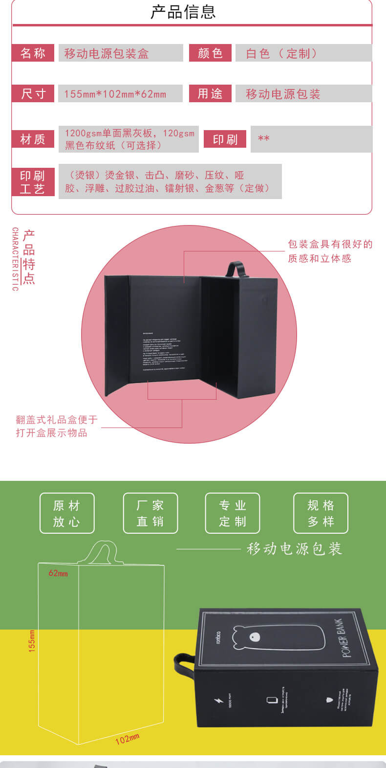 電子產品包裝盒產品參數