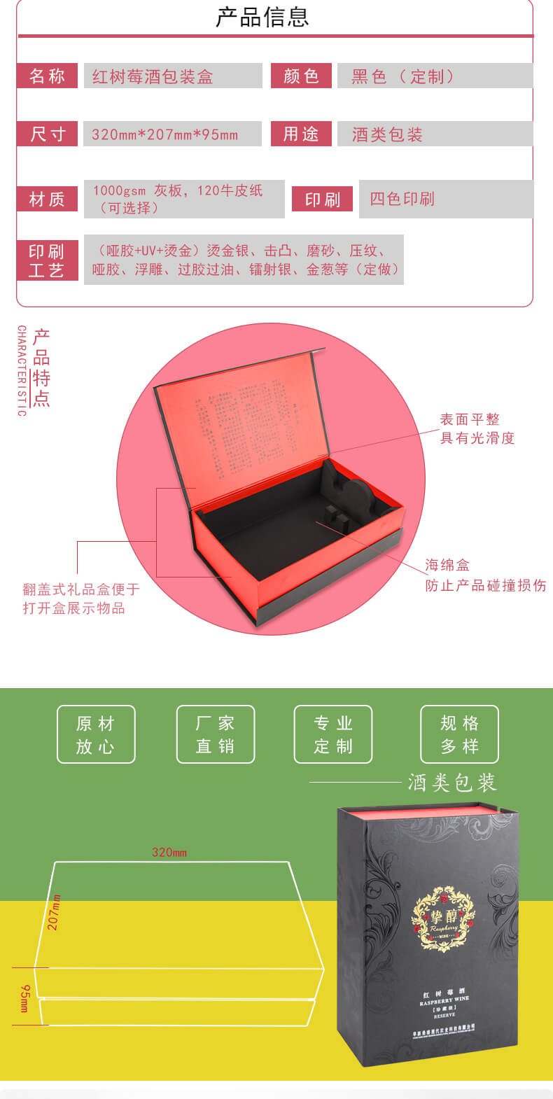 酒包裝盒產(chǎn)品參數(shù)