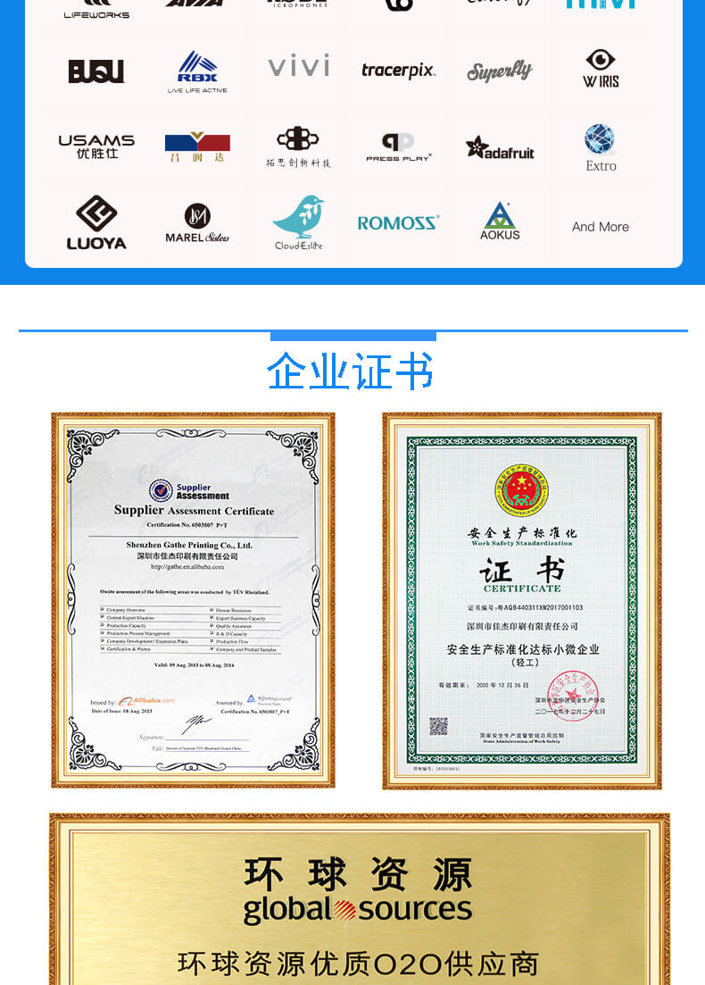 包裝盒廠家榮譽(yù)證書